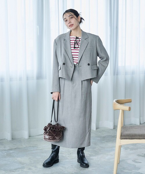FREAK'S STORE(フリークスストア)の「ウーリータッチ カーヴィースカート(スカート・レディース・ライトグレー/ブラック/ブラウン・MEDIUM/SMALL)」の20枚目の写真