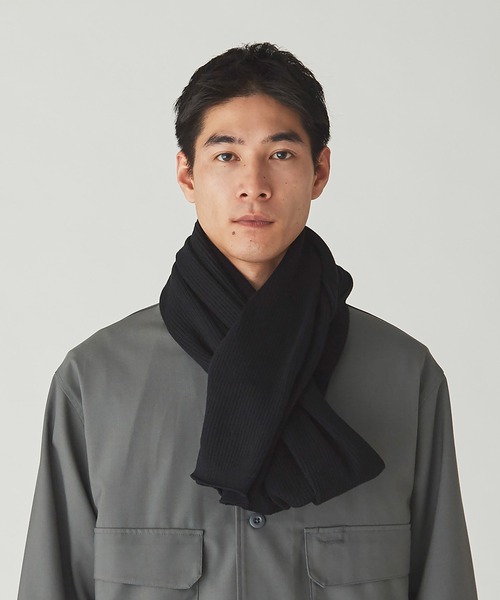 Snow Peak(スノーピーク)の「Co/Ny/Pe Knit Stole(ストール/ショール・メンズ・ブラック/ネイビー/カーキ・ONE SIZE)」の2枚目の写真