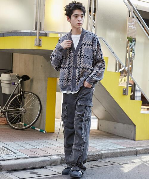 WEGO(ウィゴー)の「WEGO/ベロアモールパターンカーディガン(カーディガン/ボレロ・メンズ・グレー系その他2/ベージュ/グリーン系その他2/グレー・MEDIUM/LARGE)」の6枚目の写真