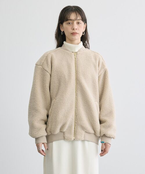 AMERICAN HOLIC(アメリカンホリック)の「ボアブルゾン(ブルゾン・レディース・チャコールグレー/ライトベージュ・M/L)」の16枚目の写真