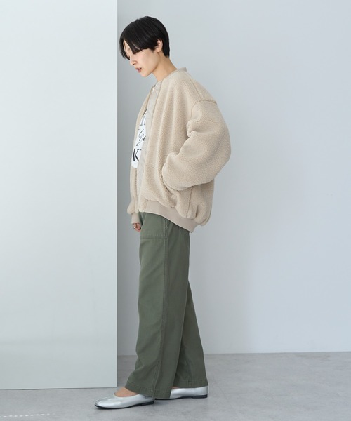 AMERICAN HOLIC(アメリカンホリック)の「ボアブルゾン(ブルゾン・レディース・チャコールグレー/ライトベージュ・M/L)」の5枚目の写真