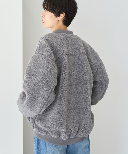 AMERICAN HOLIC(アメリカンホリック)の「ボアブルゾン(ブルゾン・レディース・チャコールグレー/ライトベージュ・M/L)」の9枚目の写真