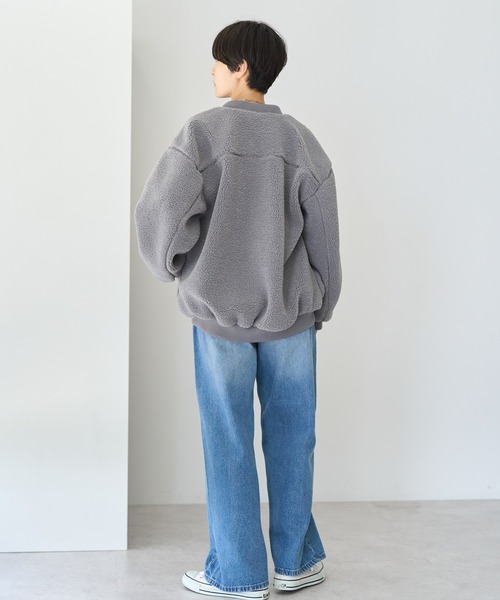 AMERICAN HOLIC(アメリカンホリック)の「ボアブルゾン(ブルゾン・レディース・チャコールグレー/ライトベージュ・M/L)」の3枚目の写真