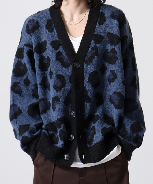 FUNALIVE(ファンアライブ)の「WS select 起毛 レオパード柄オーバーサイズカーディガン(カーディガン/ボレロ・メンズ・グレー/グレイッシュベージュ/ダークブルー/マスタード・M/L)」の16枚目の写真