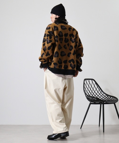 FUNALIVE(ファンアライブ)の「WS select 起毛 レオパード柄オーバーサイズカーディガン(カーディガン/ボレロ・メンズ・グレー/グレイッシュベージュ/ダークブルー/マスタード・M/L)」の22枚目の写真