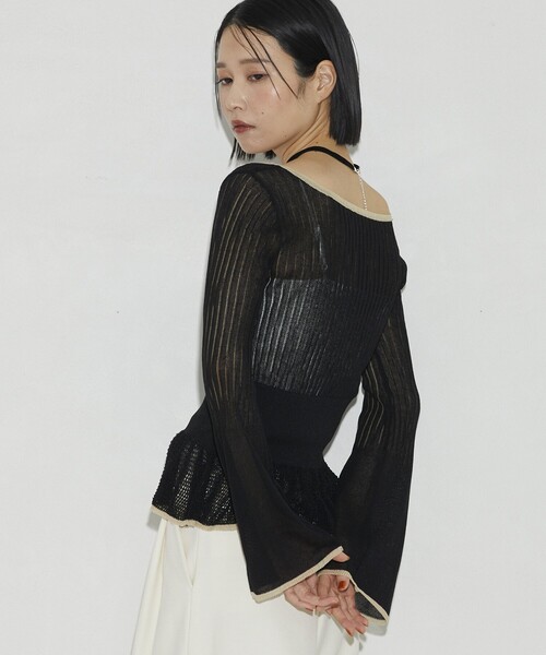 Firsthand（ファーストハンド）の「Firsthand/ファーストハンド スクエアネックシアーニット（ニット/セーター・レディース・ブラック/ブラウン/レッド・FREE）」の10枚目の写真