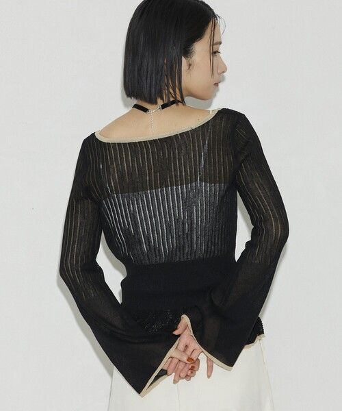 Firsthand（ファーストハンド）の「Firsthand/ファーストハンド スクエアネックシアーニット（ニット/セーター・レディース・ブラック/ブラウン/レッド・FREE）」の11枚目の写真