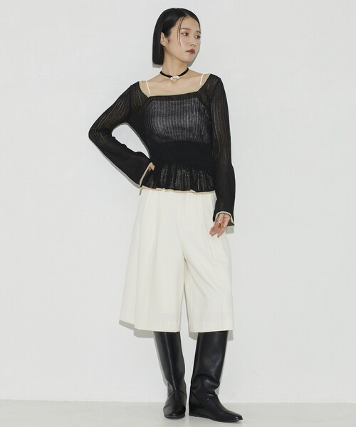 Firsthand（ファーストハンド）の「Firsthand/ファーストハンド スクエアネックシアーニット（ニット/セーター・レディース・ブラック/ブラウン/レッド・FREE）」の13枚目の写真