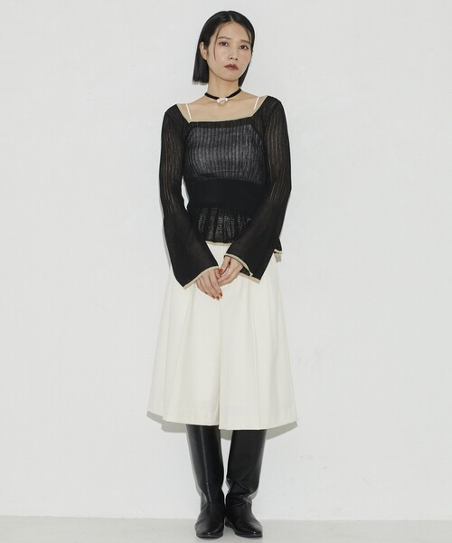 Firsthand（ファーストハンド）の「Firsthand/ファーストハンド スクエアネックシアーニット（ニット/セーター・レディース・ブラック/ブラウン/レッド・FREE）」の14枚目の写真