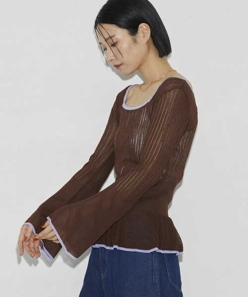 Firsthand（ファーストハンド）の「Firsthand/ファーストハンド スクエアネックシアーニット（ニット/セーター・レディース・ブラック/ブラウン/レッド・FREE）」の20枚目の写真