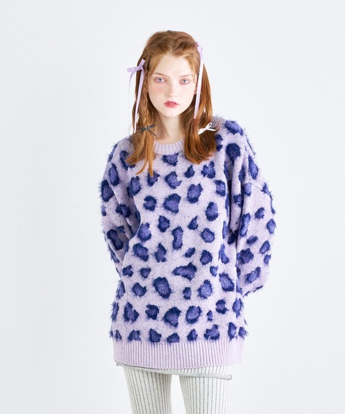 ANNA SUI NYC（アナ スイ エヌ ワイ シー）の「KIRAMEKI レオパードラメニットプルオーバー（ニット/セーター・レディース・グレー/パープル/ベージュ・FREE）」の3枚目の写真