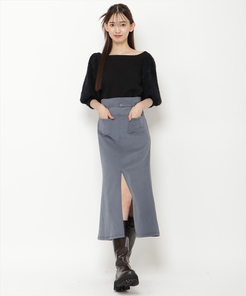 【セール】配色ステッチＡラインスカート（スカート）｜REDYAZEL（レディアゼル）