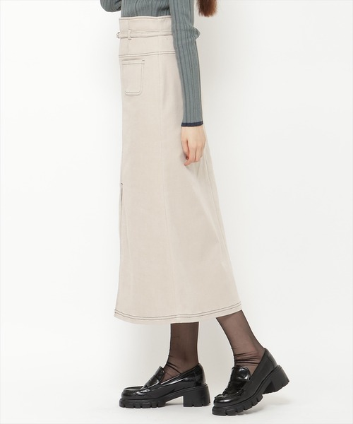 【セール】配色ステッチＡラインスカート（スカート）｜REDYAZEL（レディアゼル）