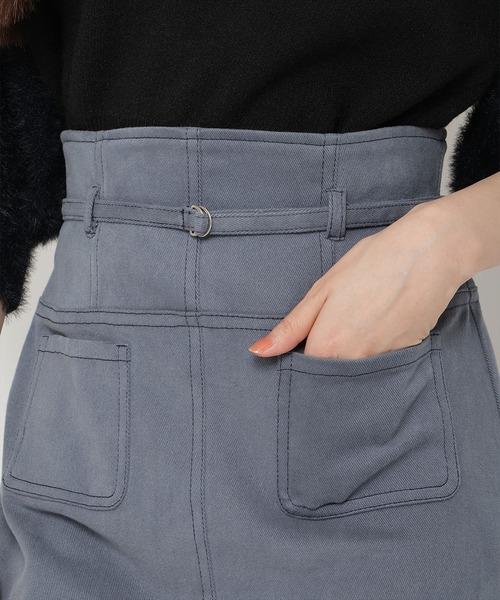 【セール】配色ステッチＡラインスカート（スカート）｜REDYAZEL（レディアゼル）