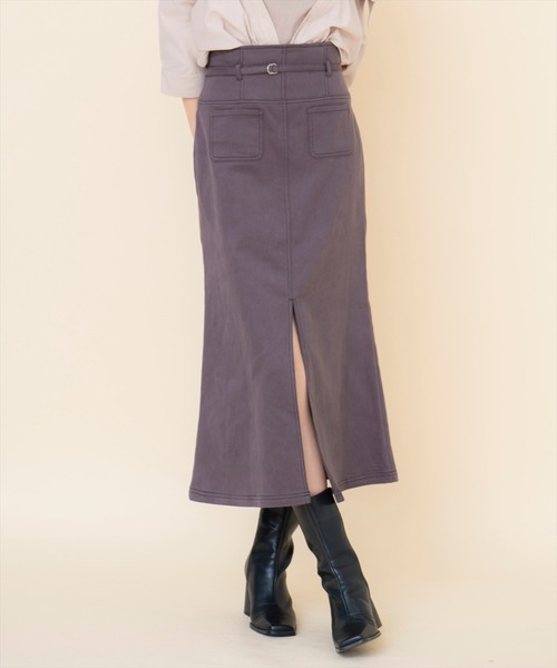 【セール】配色ステッチＡラインスカート（スカート）｜REDYAZEL（レディアゼル）