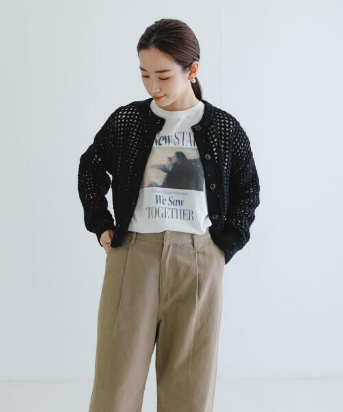 URBAN RESEARCH(アーバンリサーチ)の「スパンコールメッシュニットカーディガン(カーディガン/ボレロ・レディース・グレー/ブラック・FREE)」の4枚目の写真