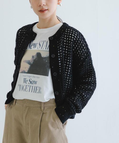 URBAN RESEARCH(アーバンリサーチ)の「スパンコールメッシュニットカーディガン(カーディガン/ボレロ・レディース・グレー/ブラック・FREE)」の9枚目の写真