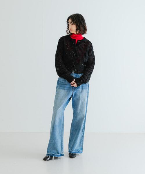 URBAN RESEARCH(アーバンリサーチ)の「スパンコールメッシュニットカーディガン(カーディガン/ボレロ・レディース・グレー/ブラック・FREE)」の14枚目の写真