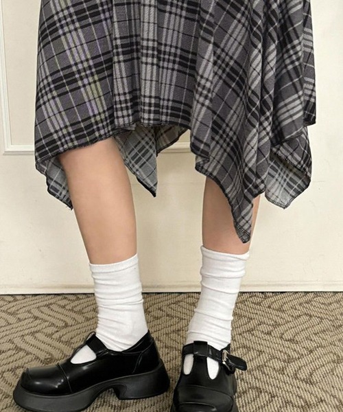 HALEY PESCA（ヘーリーペスカ）の「HALEY PESCA/ギークチェック　アンバランスミディアムスカート（スカート・レディース・グレー・SMALL/LARGE/MEDIUM）」の9枚目の写真