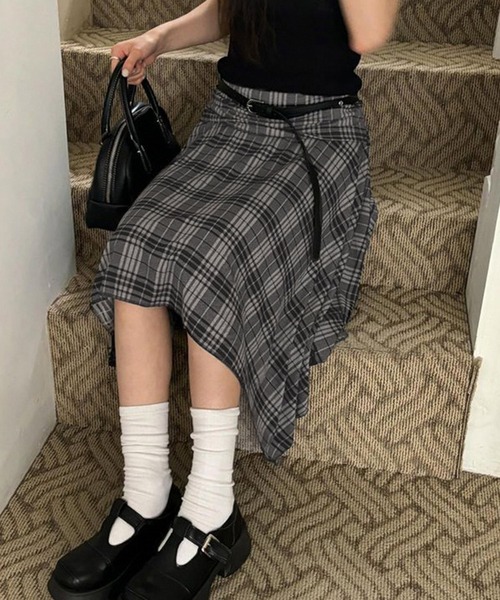 HALEY PESCA（ヘーリーペスカ）の「HALEY PESCA/ギークチェック　アンバランスミディアムスカート（スカート・レディース・グレー・SMALL/LARGE/MEDIUM）」の10枚目の写真