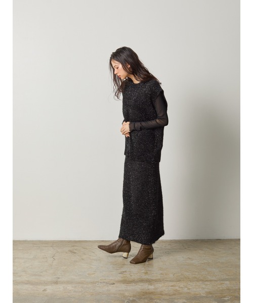 ラメニットタイトスカート（スカート）｜DOLLUPOOPS（ドールアップウップス）