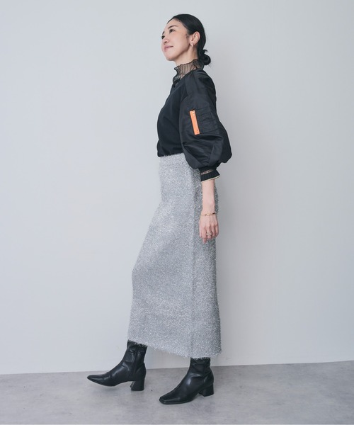 ラメニットタイトスカート（スカート）｜DOLLUPOOPS（ドールアップウップス）