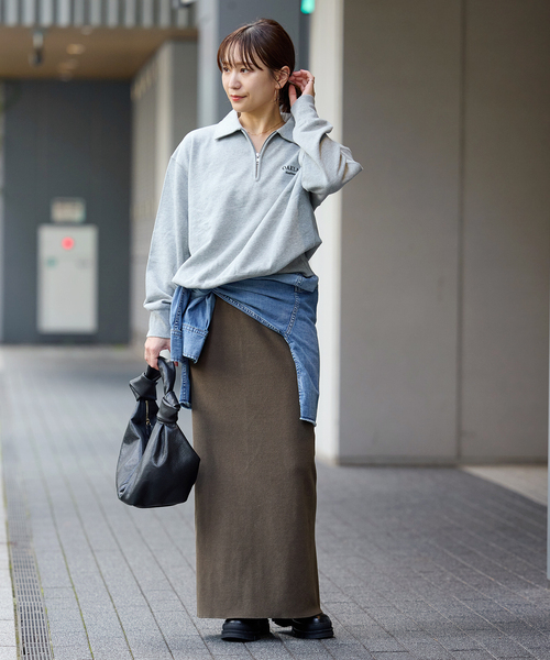 JOURNAL STANDARD（ジャーナルスタンダード）の「ウールライクハリヌキロングスカート（スカート・レディース・ブラック/ブラウン系その他・FREE）」の4枚目の写真