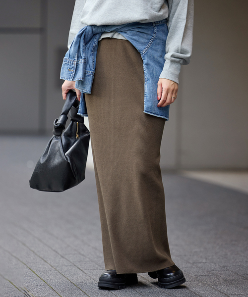 JOURNAL STANDARD（ジャーナルスタンダード）の「ウールライクハリヌキロングスカート（スカート・レディース・ブラック/ブラウン系その他・FREE）」の16枚目の写真