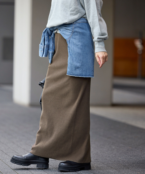 JOURNAL STANDARD（ジャーナルスタンダード）の「ウールライクハリヌキロングスカート（スカート・レディース・ブラック/ブラウン系その他・FREE）」の17枚目の写真