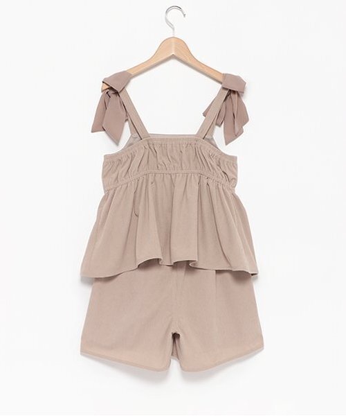 LOVETOXIC（ラブトキシック）の「ビスチェSETUP（シャツワンピース・キッズ・チャコール/ライトベージュ・S/M/L）」の3枚目の写真