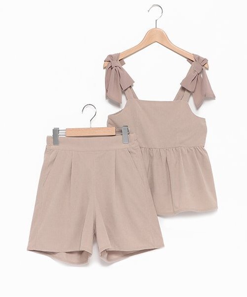 LOVETOXIC（ラブトキシック）の「ビスチェSETUP（シャツワンピース・キッズ・チャコール/ライトベージュ・S/M/L）」の4枚目の写真