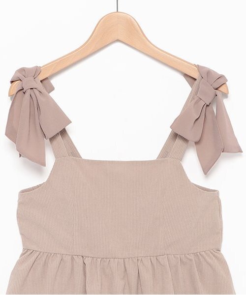 LOVETOXIC（ラブトキシック）の「ビスチェSETUP（シャツワンピース・キッズ・チャコール/ライトベージュ・S/M/L）」の5枚目の写真