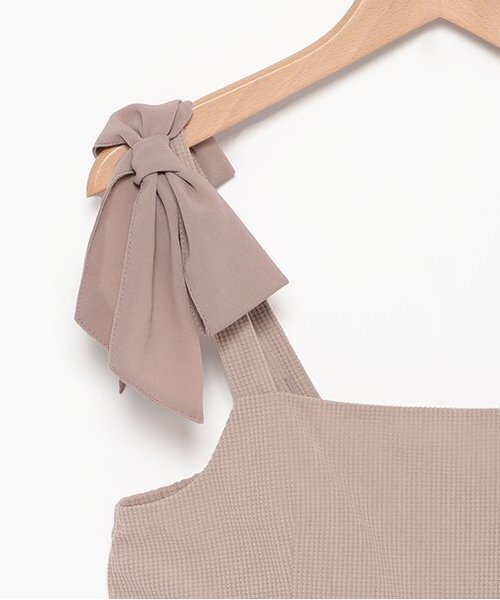 LOVETOXIC（ラブトキシック）の「ビスチェSETUP（シャツワンピース・キッズ・チャコール/ライトベージュ・S/M/L）」の6枚目の写真