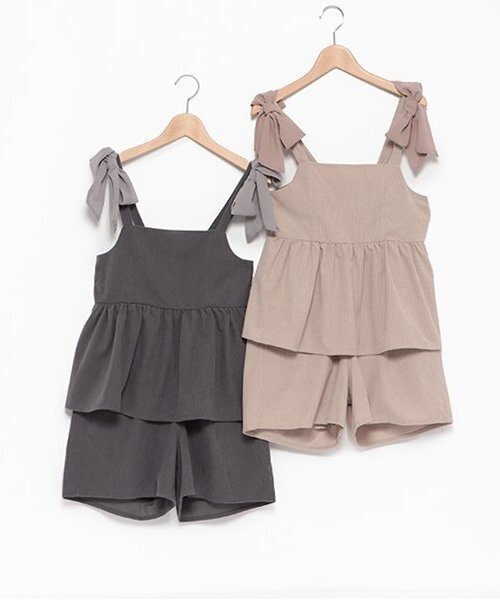 LOVETOXIC（ラブトキシック）の「ビスチェSETUP（シャツワンピース・キッズ・チャコール/ライトベージュ・S/M/L）」の17枚目の写真