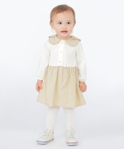 SHIPS（シップス）の「SHIPS KIDS:80～90cm / ドット カラー ワンピース（ワンピース・キッズ・ネイビー/オフホワイト・90/80）」の5枚目の写真