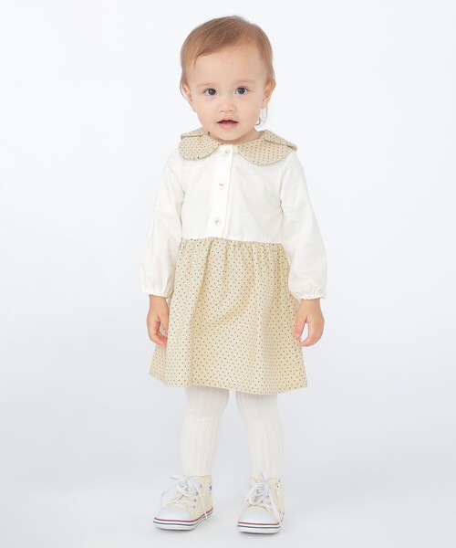 SHIPS（シップス）の「SHIPS KIDS:80～90cm / ドット カラー ワンピース（ワンピース・キッズ・ネイビー/オフホワイト・90/80）」の6枚目の写真