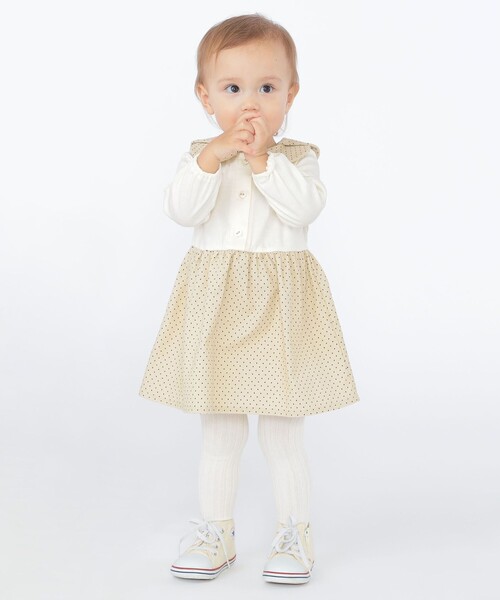 SHIPS（シップス）の「SHIPS KIDS:80～90cm / ドット カラー ワンピース（ワンピース・キッズ・ネイビー/オフホワイト・90/80）」の7枚目の写真
