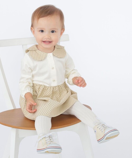 SHIPS（シップス）の「SHIPS KIDS:80～90cm / ドット カラー ワンピース（ワンピース・キッズ・ネイビー/オフホワイト・90/80）」の9枚目の写真