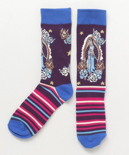 チャイハネ（チャイハネ）の「【チャイハネ】グアダミドルソックス25～28cm（ソックス/靴下・メンズ・パープル/ブラウン/グリーン/ホワイト/ブラック・FREE）」の5枚目の写真