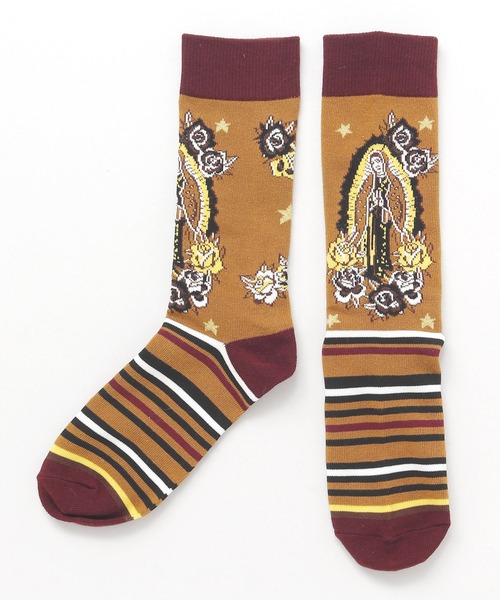 チャイハネ（チャイハネ）の「【チャイハネ】グアダミドルソックス25～28cm（ソックス/靴下・メンズ・パープル/ブラウン/グリーン/ホワイト/ブラック・FREE）」の3枚目の写真