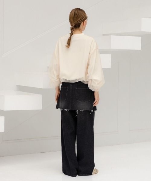 LAKOLE(ラコレ)の「チュールレイヤードプルオーバー / 152258(スウェット・レディース・グレー/アイボリー/ブラック・FREE)」の11枚目の写真