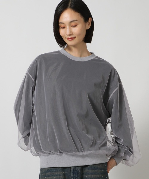 LAKOLE(ラコレ)の「チュールレイヤードプルオーバー / 152258(スウェット・レディース・グレー/アイボリー/ブラック・FREE)」の18枚目の写真