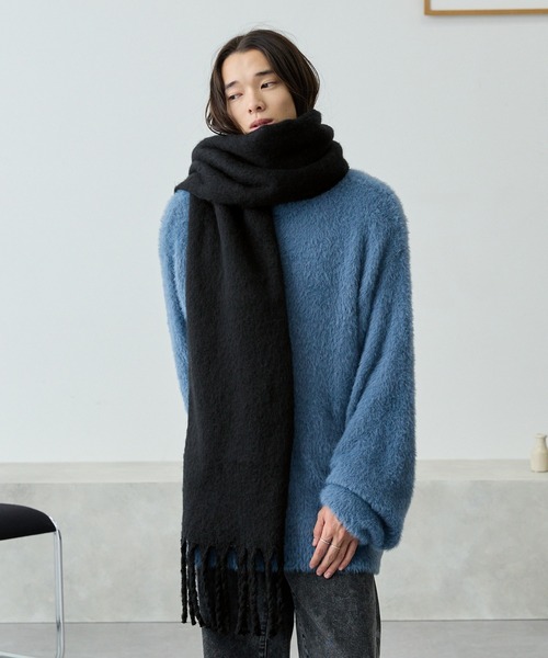 フリンジボリューム大判マフラー（マフラー）｜MONO-MART（モノマート