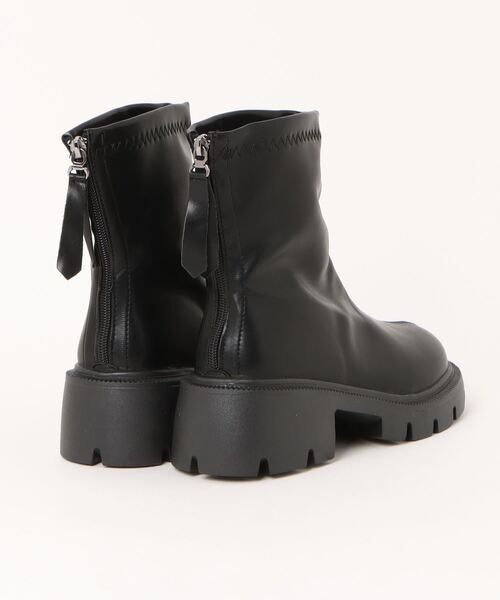 STYLEBLOCK（スタイルブロック）の「バックファスナー付き太ヒールショートブーツ（ブーツ・レディース・ブラック/ブラウン・35/36/37/38/39/40）」の3枚目の写真