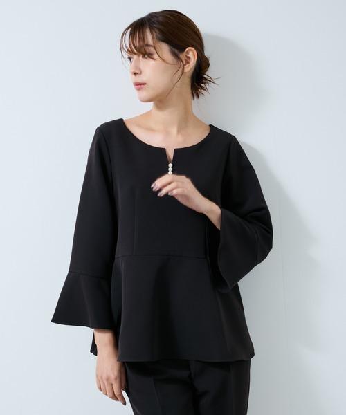 Jayro（ジャイロ）の「【360度ストレッチ】セットアップ対応ペプラムブラウス（シャツ/ブラウス・レディース・ブラック/ネイビー/ベージュ・L/M/S）」の19枚目の写真