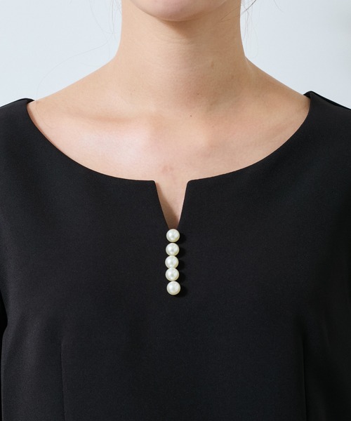 Jayro（ジャイロ）の「【360度ストレッチ】セットアップ対応ペプラムブラウス（シャツ/ブラウス・レディース・ブラック/ネイビー/ベージュ・L/M/S）」の5枚目の写真