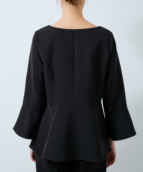 Jayro（ジャイロ）の「【360度ストレッチ】セットアップ対応ペプラムブラウス（シャツ/ブラウス・レディース・ブラック/ネイビー/ベージュ・L/M/S）」の10枚目の写真