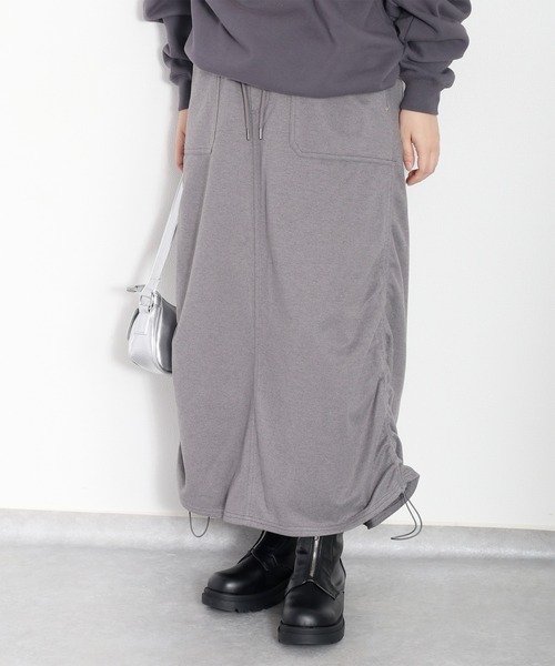 cepo（セポ）の「ツイルジャージーナロースカート（スカート・レディース・チャコール/グレー/オフホワイト・M）」の3枚目の写真
