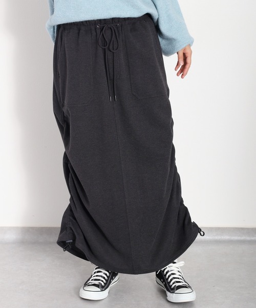 cepo（セポ）の「ツイルジャージーナロースカート（スカート・レディース・チャコール/グレー/オフホワイト・M）」の4枚目の写真