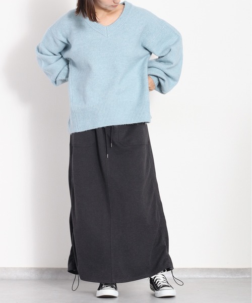cepo（セポ）の「ツイルジャージーナロースカート（スカート・レディース・チャコール/グレー/オフホワイト・M）」の10枚目の写真